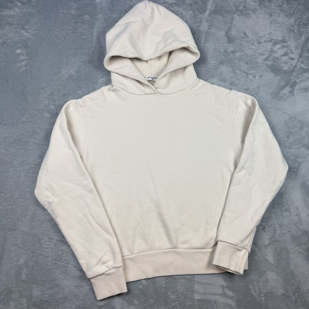 $139 Perfect White Tee Hoodie Sweatshirt 100% Cotton X-Small Made in USA